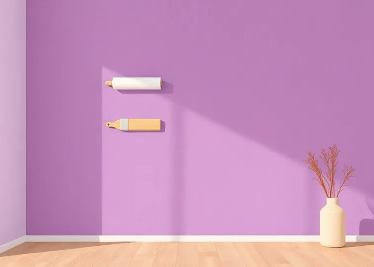 Pose de papier peint, rouleau et brosse à maroufler